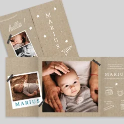Faire-part Naissance Original | Faire-part Naissance Fille^Planet cards Carte d'identité et Kraft