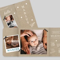 Faire-part Naissance Original | Faire-part Naissance Fille^Planet cards Carte d'identité et Kraft