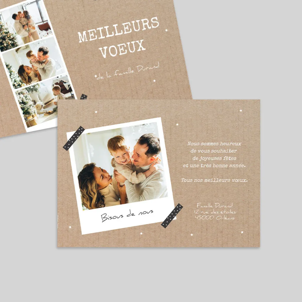Carte De Vœux Famille | Carte De Vœux Photo^Planet cards Carte postale kraft