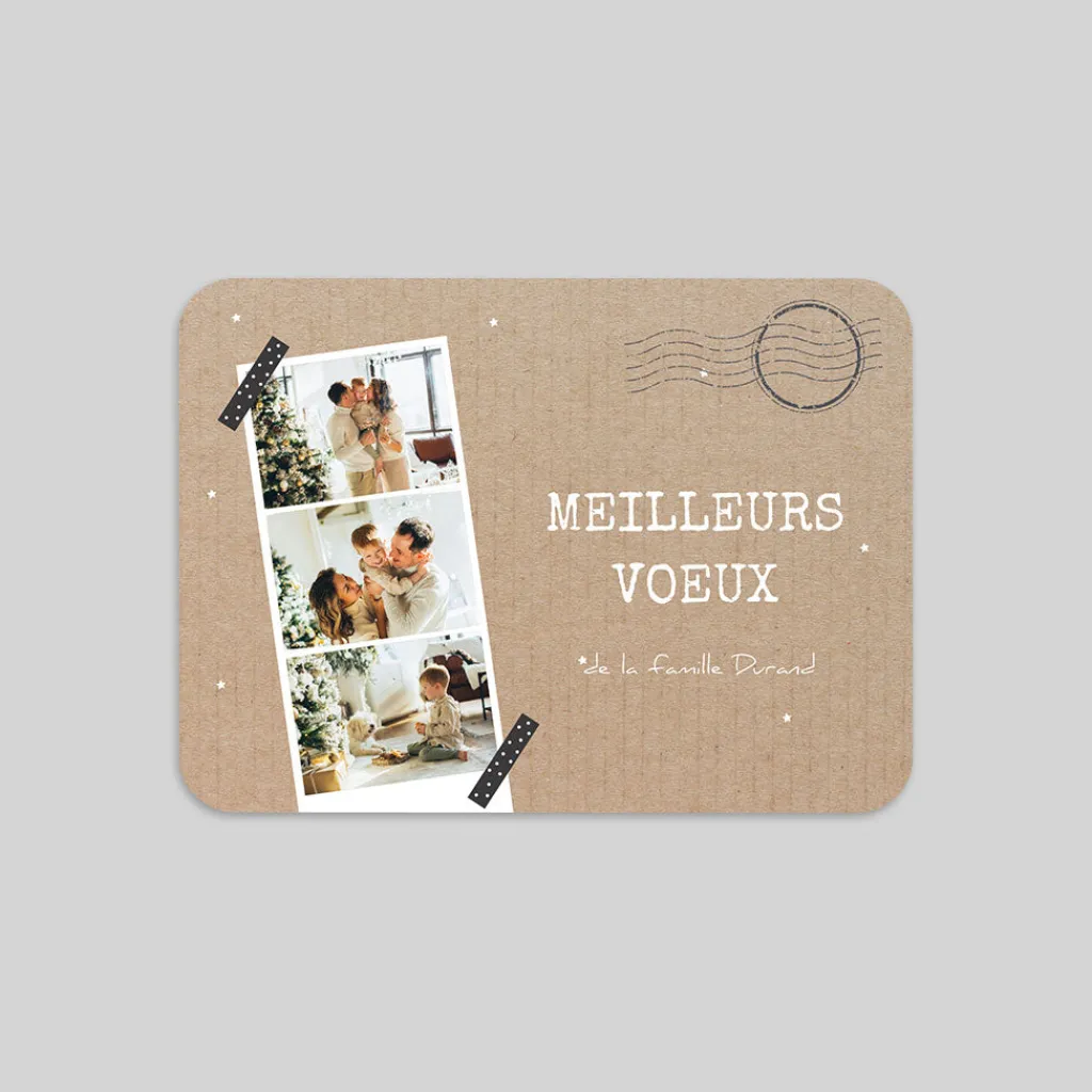 Carte De Vœux Famille | Carte De Vœux Photo^Planet cards Carte postale kraft