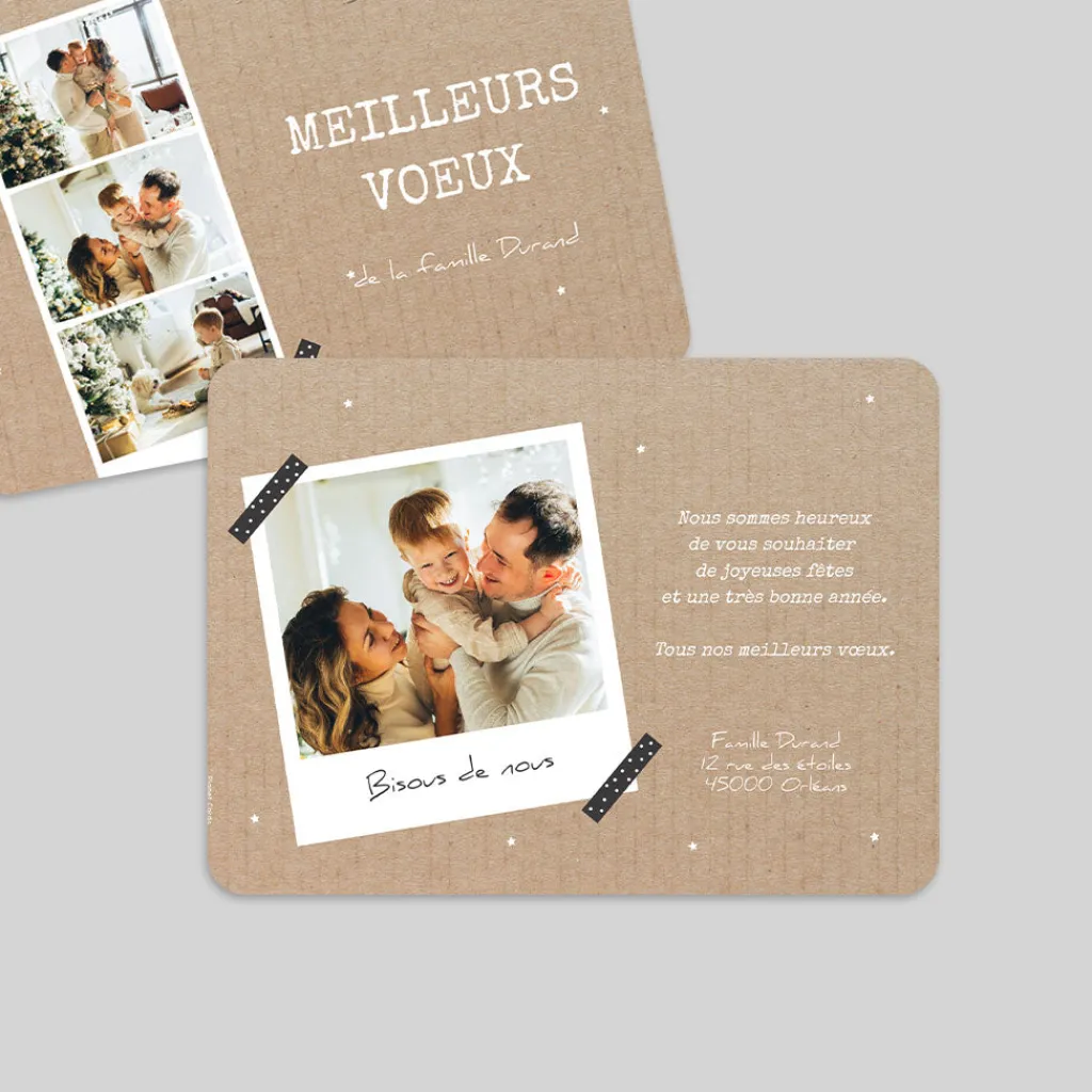 Carte De Vœux Famille | Carte De Vœux Photo^Planet cards Carte postale kraft