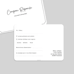 Coupon-réponse Mariage^Planet cards Carte postale élégante