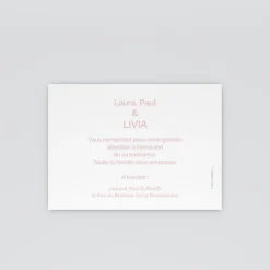 Carte Remerciement Naissance Classique^Planet cards Cartouche