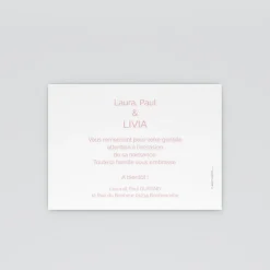 Carte Remerciement Naissance Classique^Planet cards Cartouche