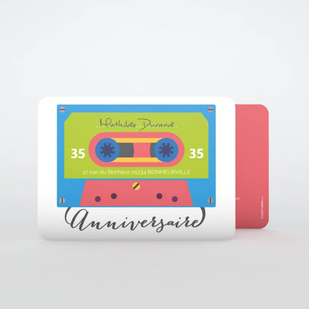 Carte Invitation Anniversaire Adulte Moderne | Carte Invitation Anniversaire Adulte Originale^Planet cards Cassette audio