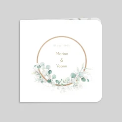 Faire-part Mariage Champêtre | Gamme Complète^Planet cards Cercle bois et eucalyptus rose
