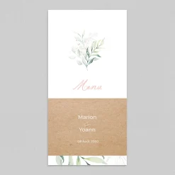 Menu De Mariage^Planet cards Cercle Bois et Eucalyptus Rose