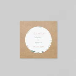 Save The Date^Planet cards Cercle Bois et Eucalyptus Rose