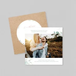 Save The Date^Planet cards Cercle Bois et Eucalyptus Rose
