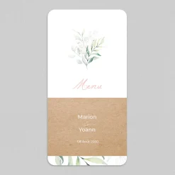 Menu De Mariage^Planet cards Cercle Bois et Eucalyptus Rose