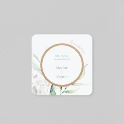 Carte D'invitation Mariage^Planet cards Cercle Bois et Eucalyptus Rose