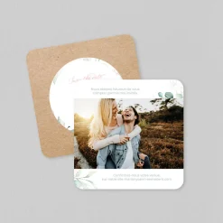 Save The Date^Planet cards Cercle Bois et Eucalyptus Rose