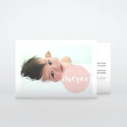 Carte Remerciement Naissance Classique | Carte Remerciement Naissance Fille^Planet cards Cercle Rose Pastel