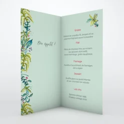 Menu Baptême^Planet cards C'est le Printemps