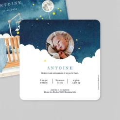 Créations En Collaboration | Faire-part Naissance Fille^Planet cards Chambre Étoilée