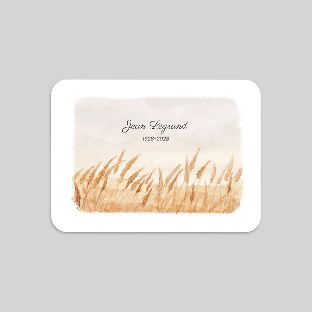 Carte Remerciement Décès^Planet cards Champs de blé