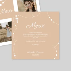 Carte Remerciement Communion^Planet cards Chapelets personnalisables