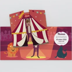 Carte Invitation Anniversaire Enfant Animaux^Planet cards Chapiteau