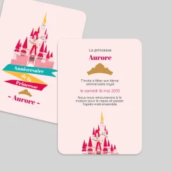 Carte Invitation Anniversaire Enfant Fille^Planet cards Chateau de Princesse
