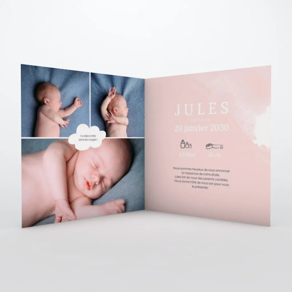 Faire-part Naissance Garçon^Planet cards Chut je rêve