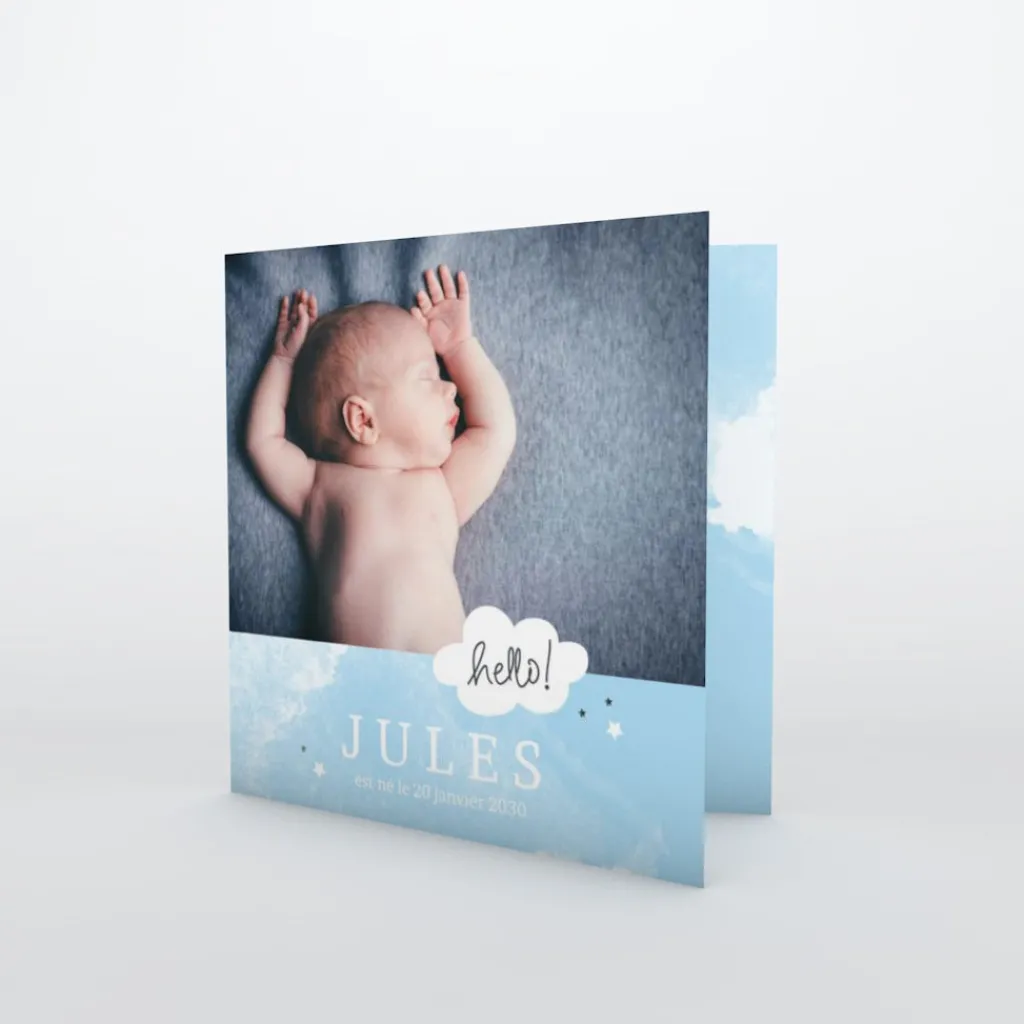 Faire-part Naissance Garçon^Planet cards Chut je rêve