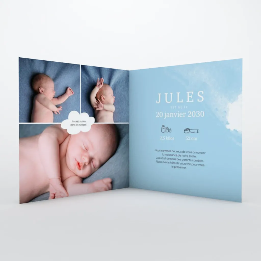Faire-part Naissance Garçon^Planet cards Chut je rêve
