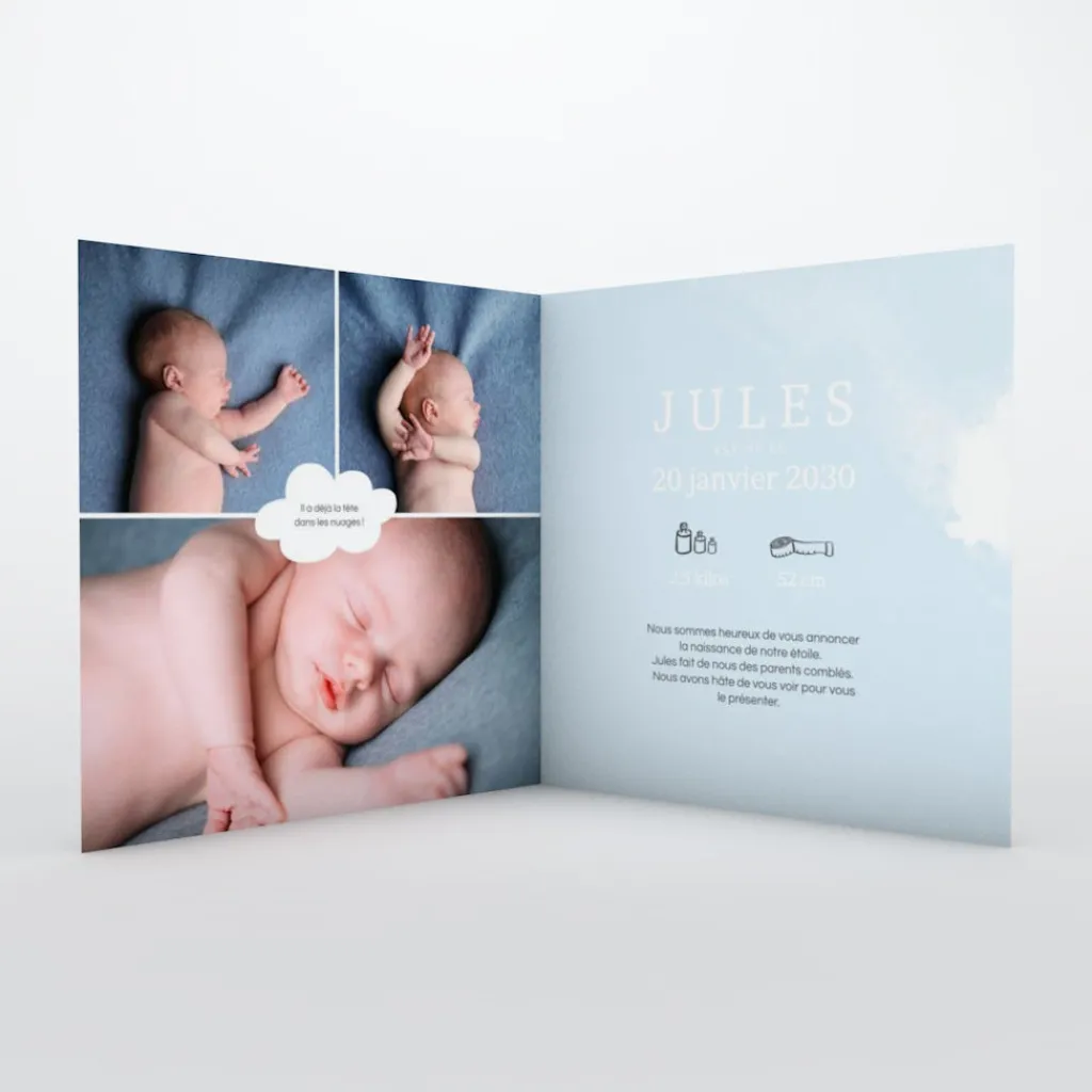 Faire-part Naissance Garçon^Planet cards Chut je rêve