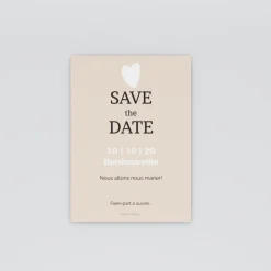 Save The Date^Planet cards Coeur Blanc