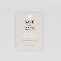 Save The Date^Planet cards Coeur Blanc