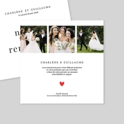 Carte Remerciement Mariage Avec Photo^Planet cards Coeur et Alliances