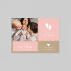 Faire-part Naissance Original | Faire-part Naissance Garçon^Planet cards Coeur Et Empreintes De Pieds
