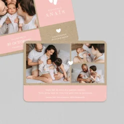 Faire-part Naissance Original | Faire-part Naissance Garçon^Planet cards Coeur Et Empreintes De Pieds