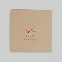 Faire-part Mariage Champêtre^Planet cards Coeur et Eucalyptus Rouge