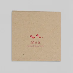 Faire-part Mariage Champêtre^Planet cards Coeur et Eucalyptus Rouge