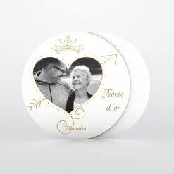 Carte Invitation Noces D'or | Carte Invitation Noces D'or^Planet cards Coeur Et Flèche