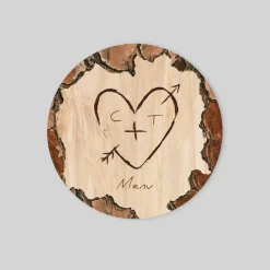 Menu De Mariage^Planet cards Coeur gravé sur Bois