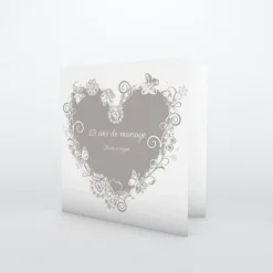 Carte Invitation Noces D'argent | Carte Invitation Noces D'argent^Planet cards Coeur Joyeux
