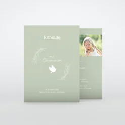 Faire-part Communion^Planet cards Colombe Blanche