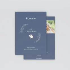 Faire-part Communion^Planet cards Colombe Blanche