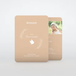Faire-part Communion^Planet cards Colombe Blanche