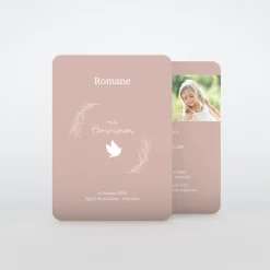 Faire-part Communion^Planet cards Colombe Blanche