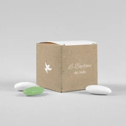 Boîte À Dragées Baptême^Planet cards Colombe et Kraft