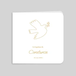 Faire-part Baptême Champêtre | Faire-part Baptême Fille^Planet cards Colombe élégante