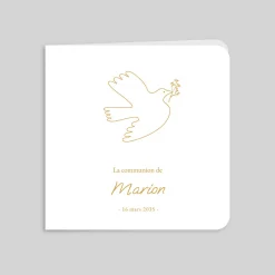 Faire-part Communion^Planet cards Colombe élégante et communion