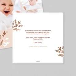 Carte Remerciement Baptême Animaux | Carte Remerciement Baptême Fille^Planet cards Colombes et Végétaux Fille