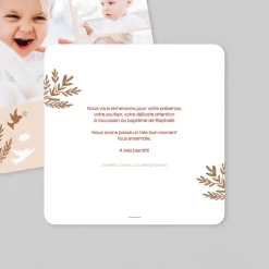 Carte Remerciement Baptême Animaux | Carte Remerciement Baptême Fille^Planet cards Colombes et Végétaux Fille