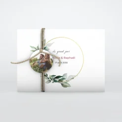 Faire-part Mariage Champêtre^Planet cards Composition d'Eucalyptus