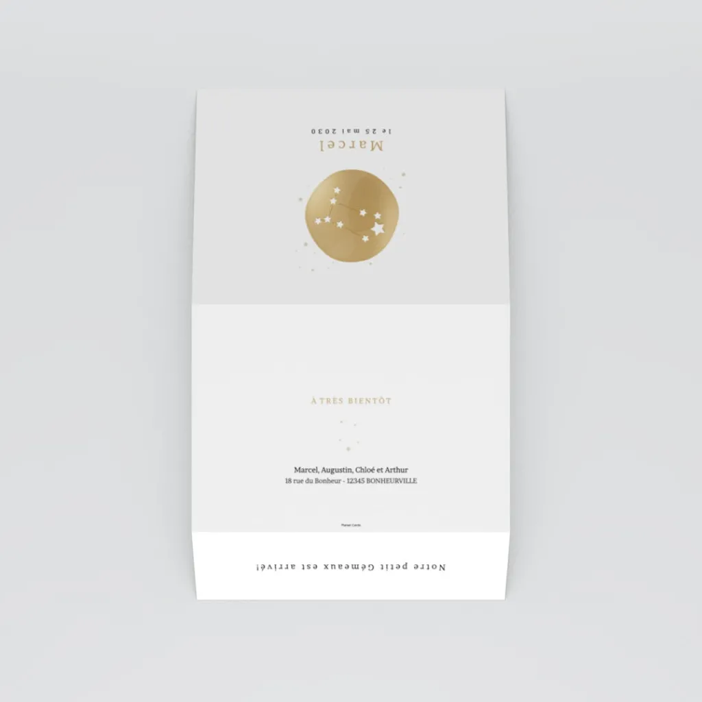 Faire-part Naissance Fille | Faire-part Naissance Garçon^Planet cards Constellation Gémeaux