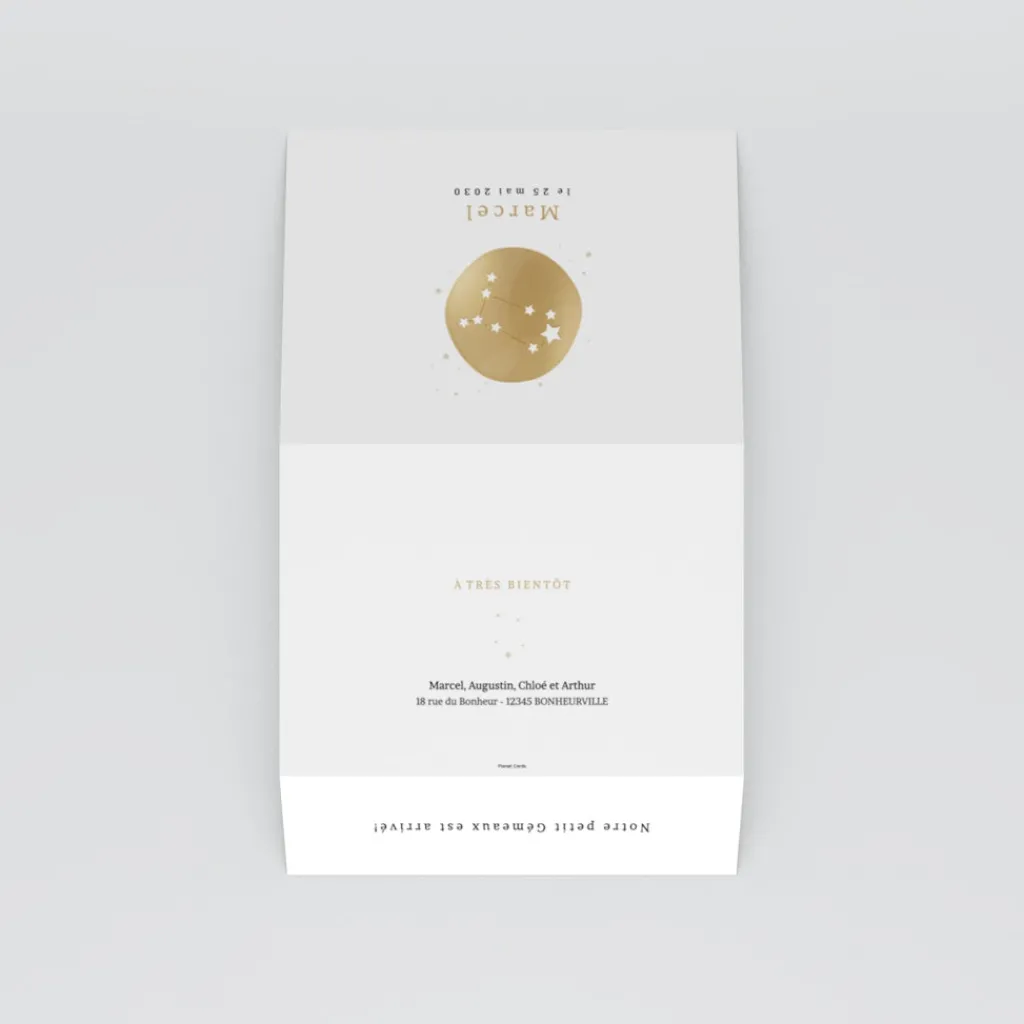 Faire-part Naissance Fille | Faire-part Naissance Garçon^Planet cards Constellation Gémeaux