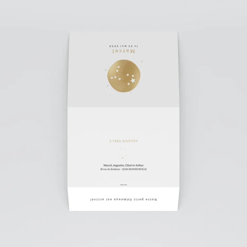 Faire-part Naissance Fille | Faire-part Naissance Garçon^Planet cards Constellation Gémeaux